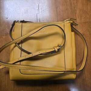 Nanette Lepore Mustard Yellow Leather Crossbody Bag